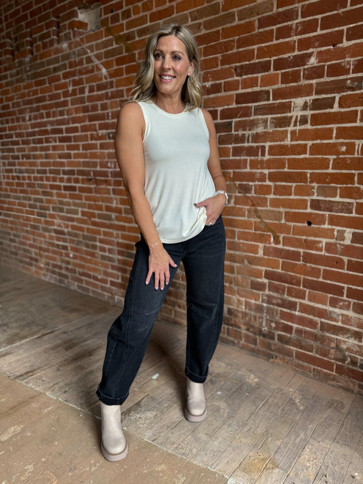 Euclid Ribbed Tank, Off White