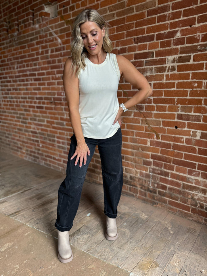 Euclid Ribbed Tank, Off White