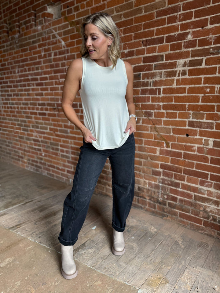 Euclid Ribbed Tank, Off White