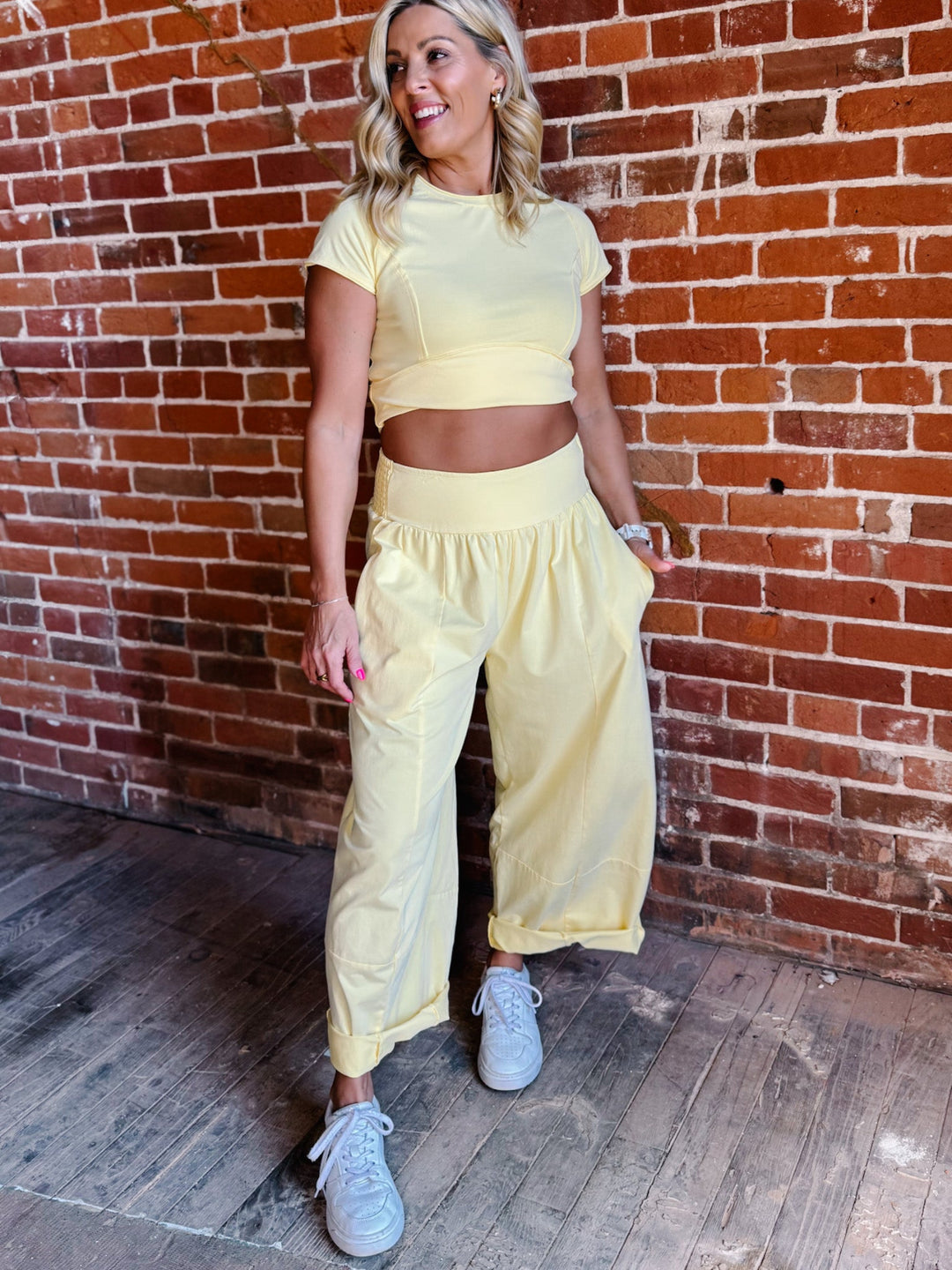 Everyday Flow Wide Leg Pants, Butter Yellow