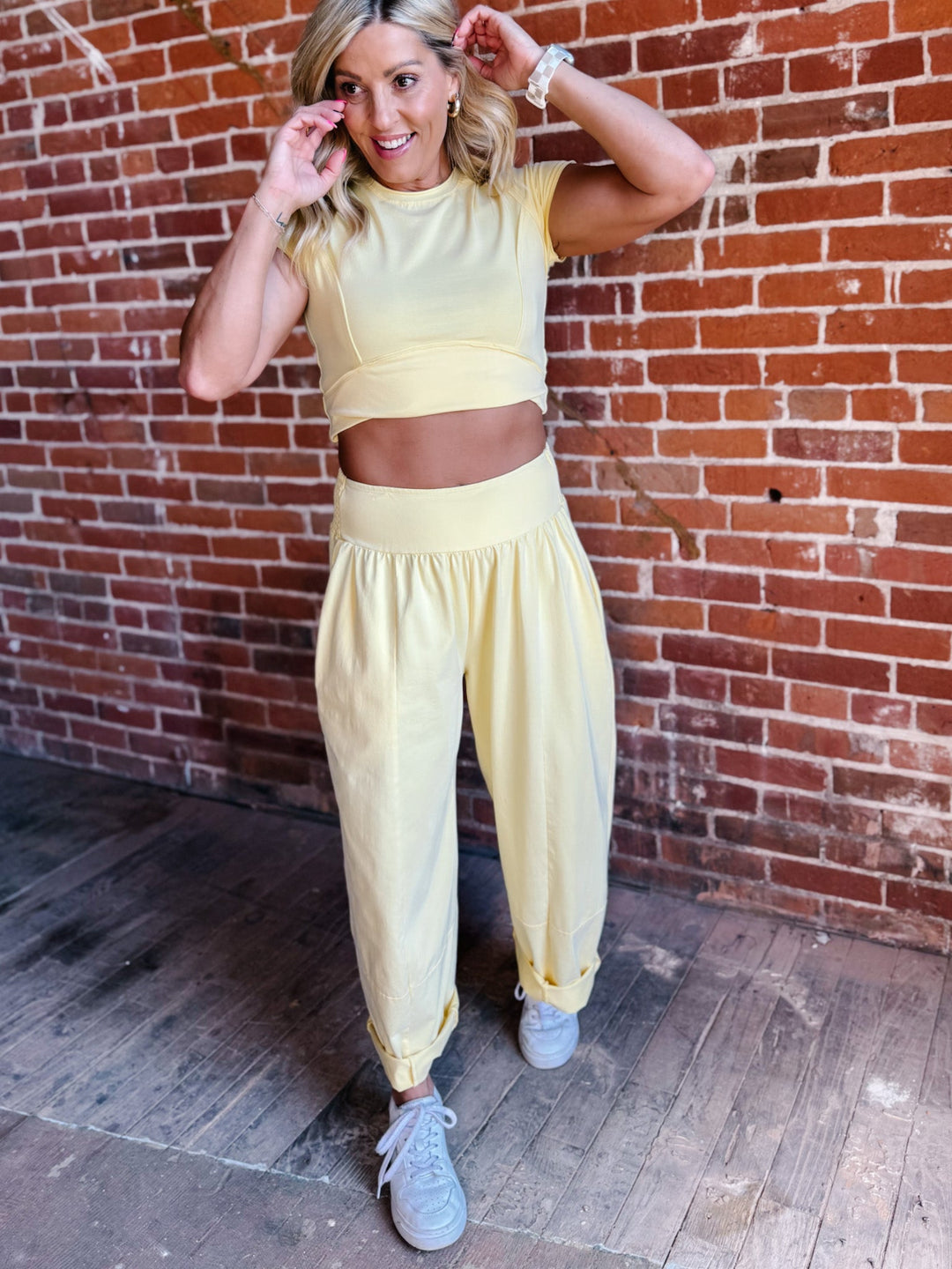 Everyday Flow Wide Leg Pants, Butter Yellow