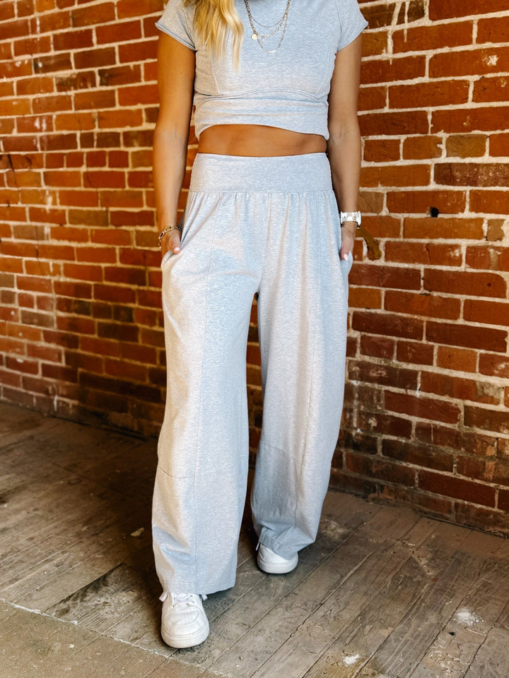 Everyday Flow Wide Leg Pants, Heather Grey