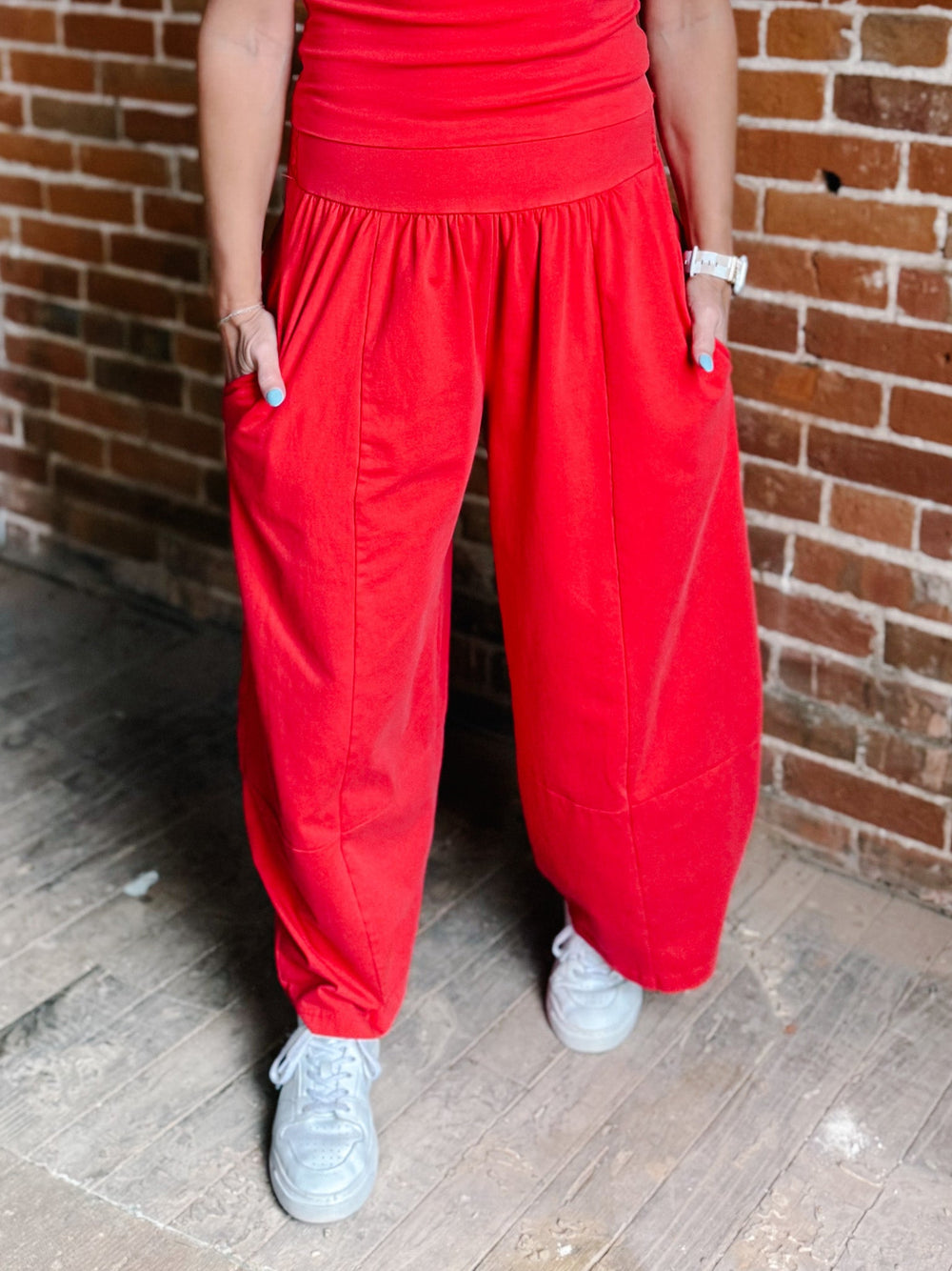 Everyday Flow Wide Leg Pants, Red