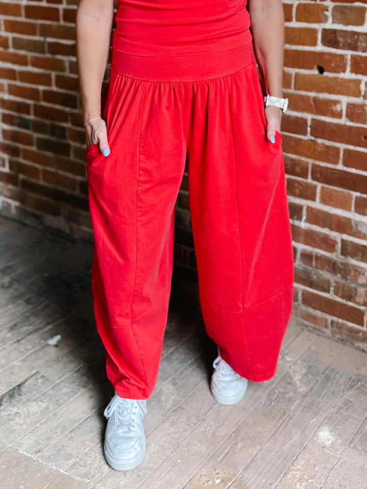 Everyday Flow Wide Leg Pants, Red