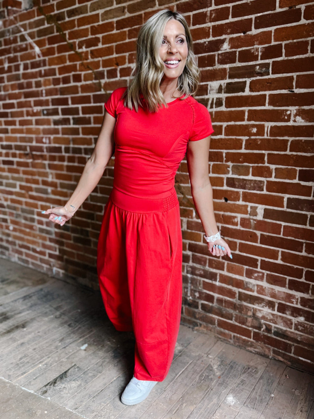 Everyday Flow Wide Leg Pants, Red