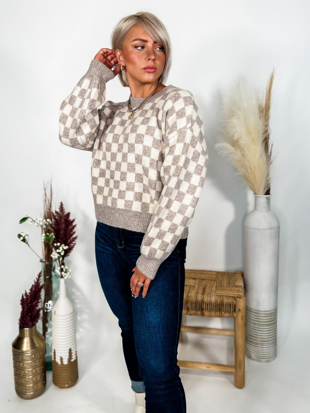 Lindsay Puff Sleeve Sweater, Oatmeal