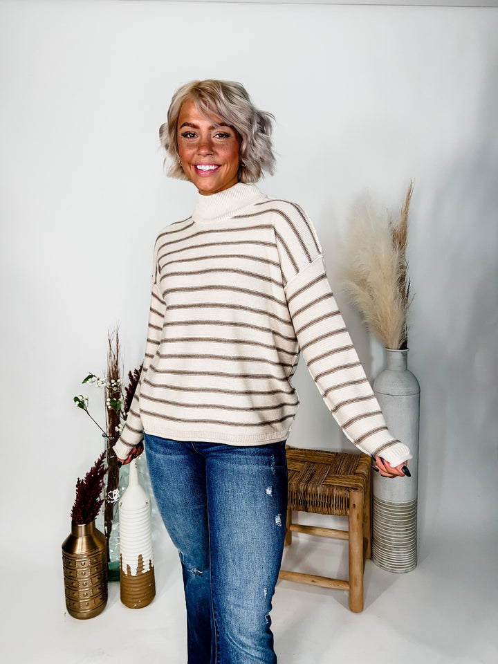 The Bridget Stripe Sweater, Mocha