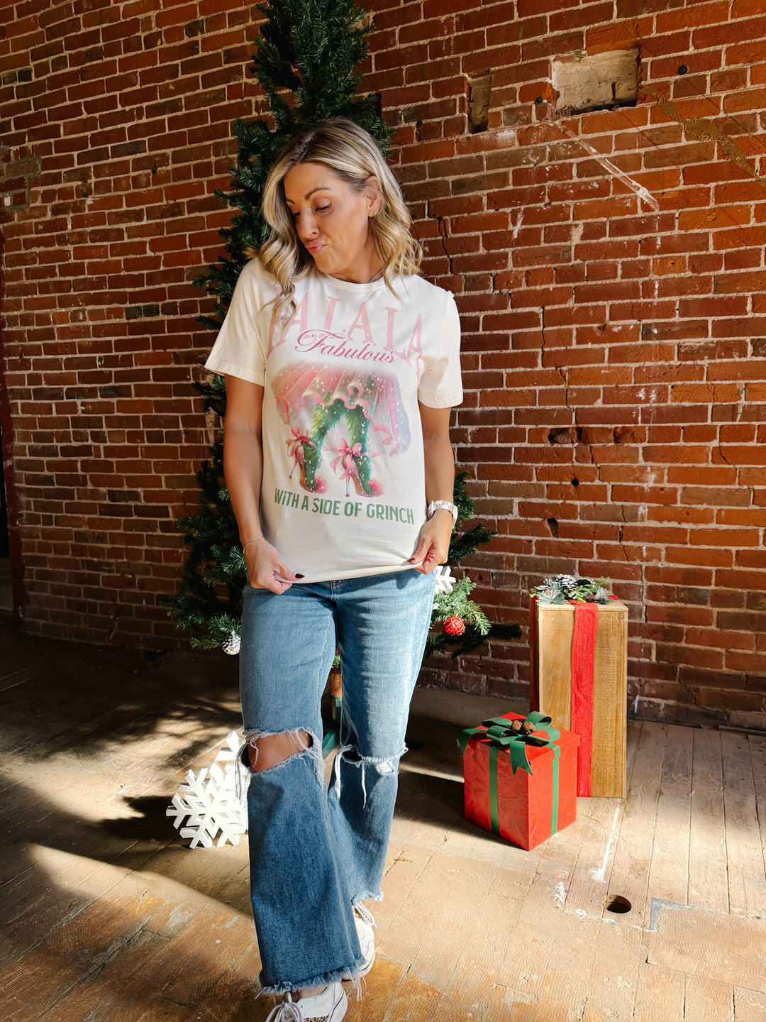 Fa La La Fabulous Graphic Tee, Natural