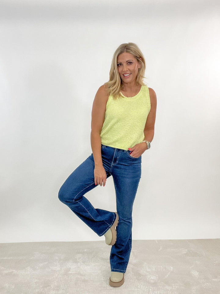 Farrah Flare Non Distressed Jeans, Dark Denim