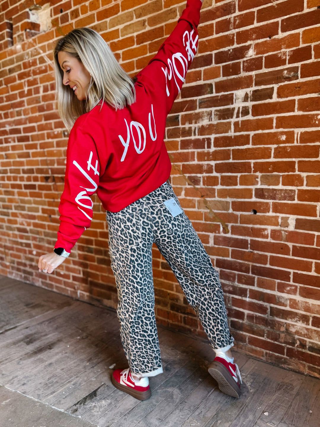 Fierce & Flow Barrel Jeans, Animal Print