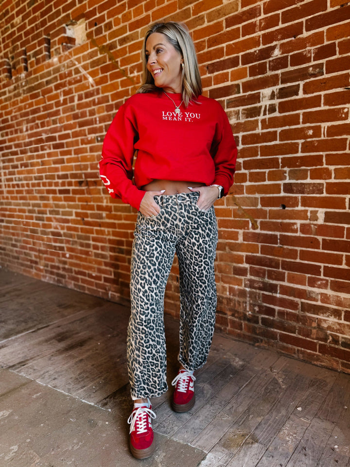 Fierce & Flow Barrel Jeans, Animal Print