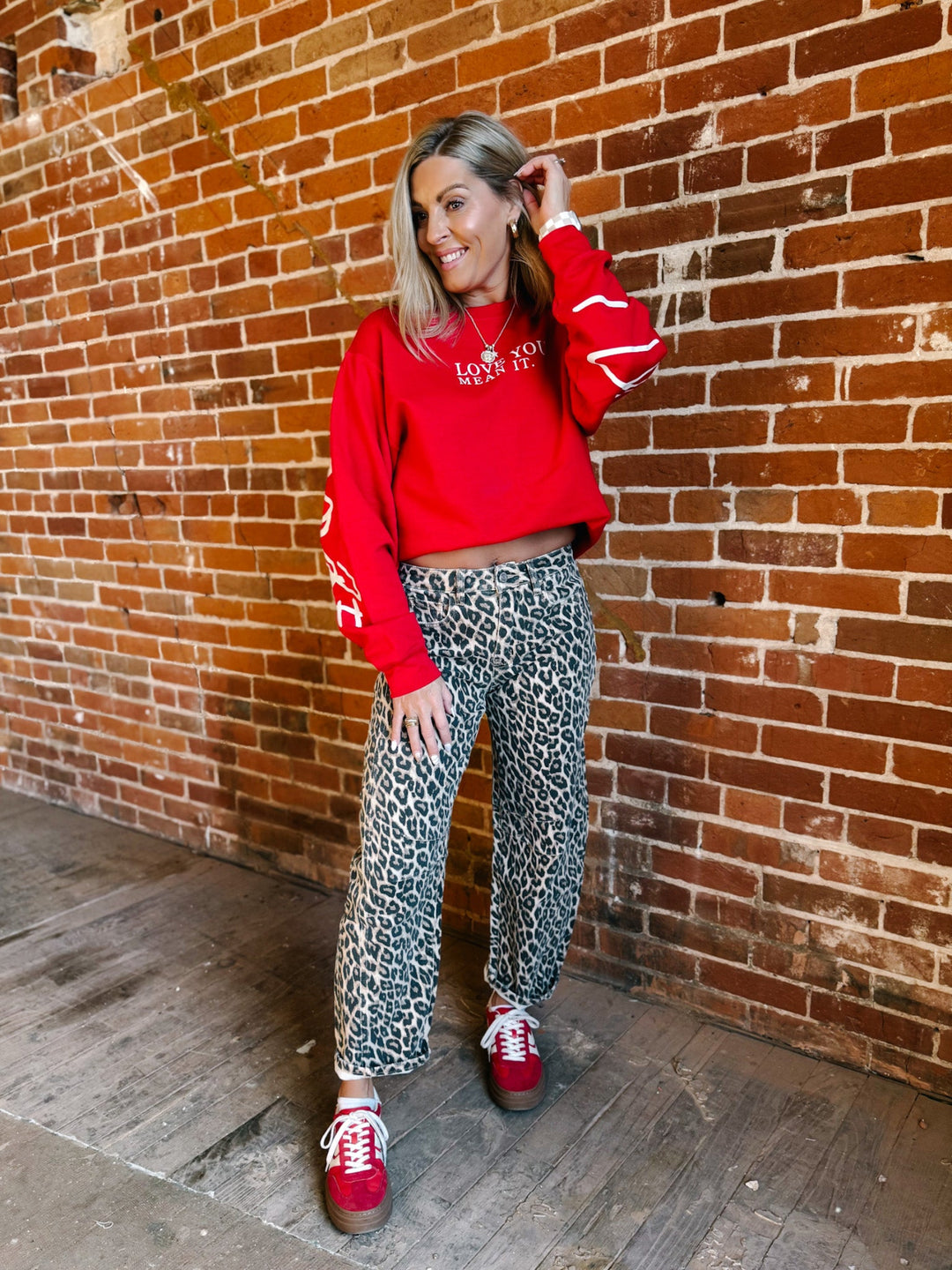 Fierce & Flow Barrel Jeans, Animal Print