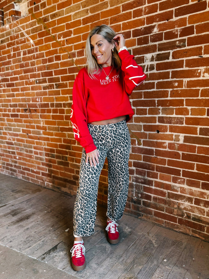 Fierce & Flow Barrel Jeans, Animal Print