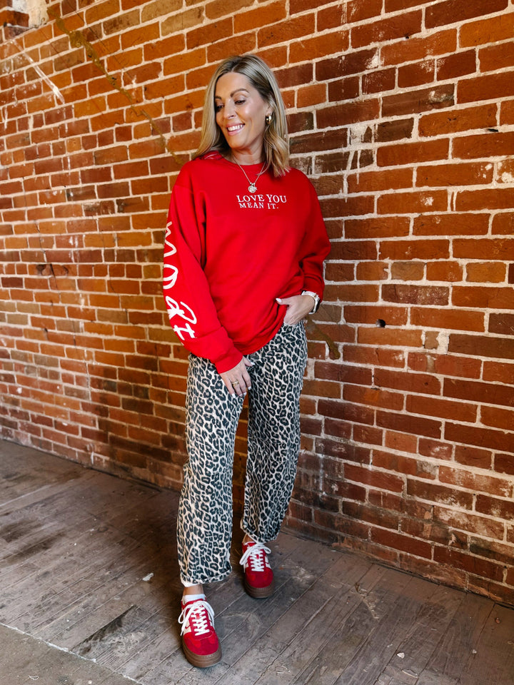 Fierce & Flow Barrel Jeans, Animal Print