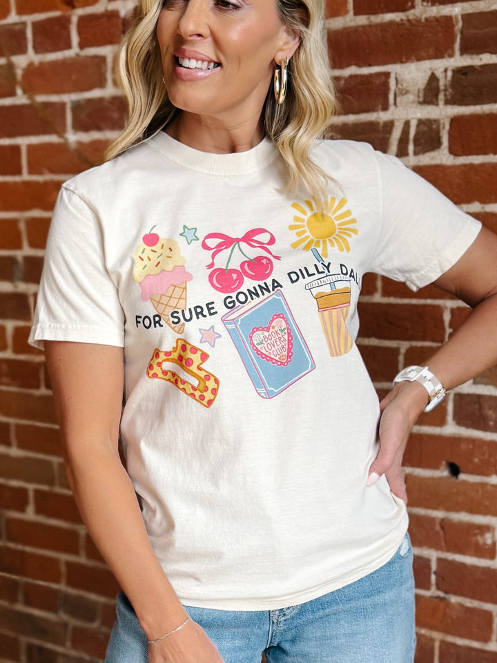 For Sure Gonna Dilly Dally Graphic Tee, Ivory