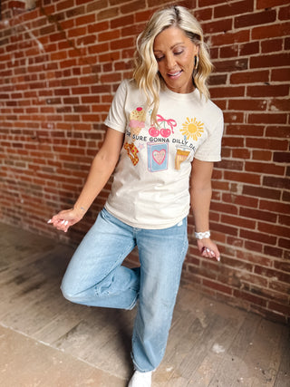 For Sure Gonna Dilly Dally Graphic Tee, Ivory