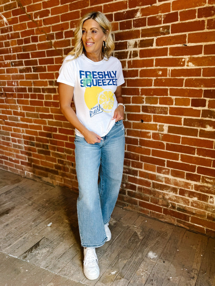 Freshly Squeezed Lemons Graphic Tee, White