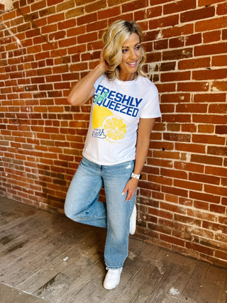 Freshly Squeezed Lemons Graphic Tee, White