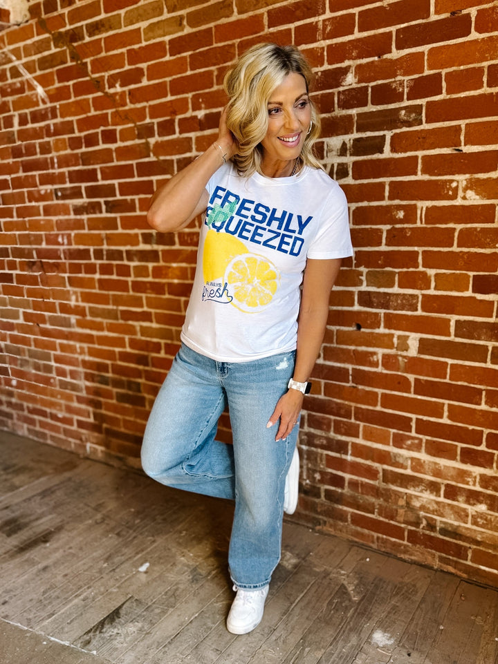 Freshly Squeezed Lemons Graphic Tee, White