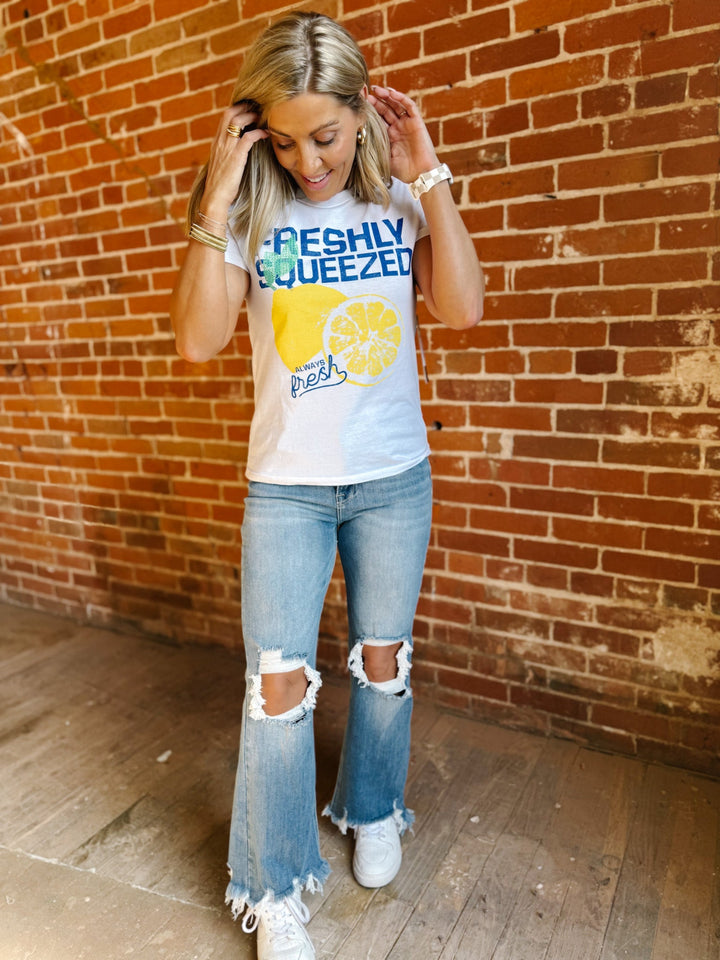 Freshly Squeezed Lemons Graphic Tee, White