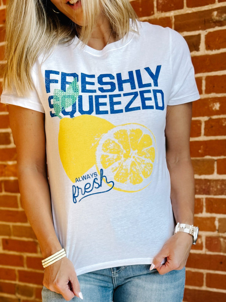 Freshly Squeezed Lemons Graphic Tee, White