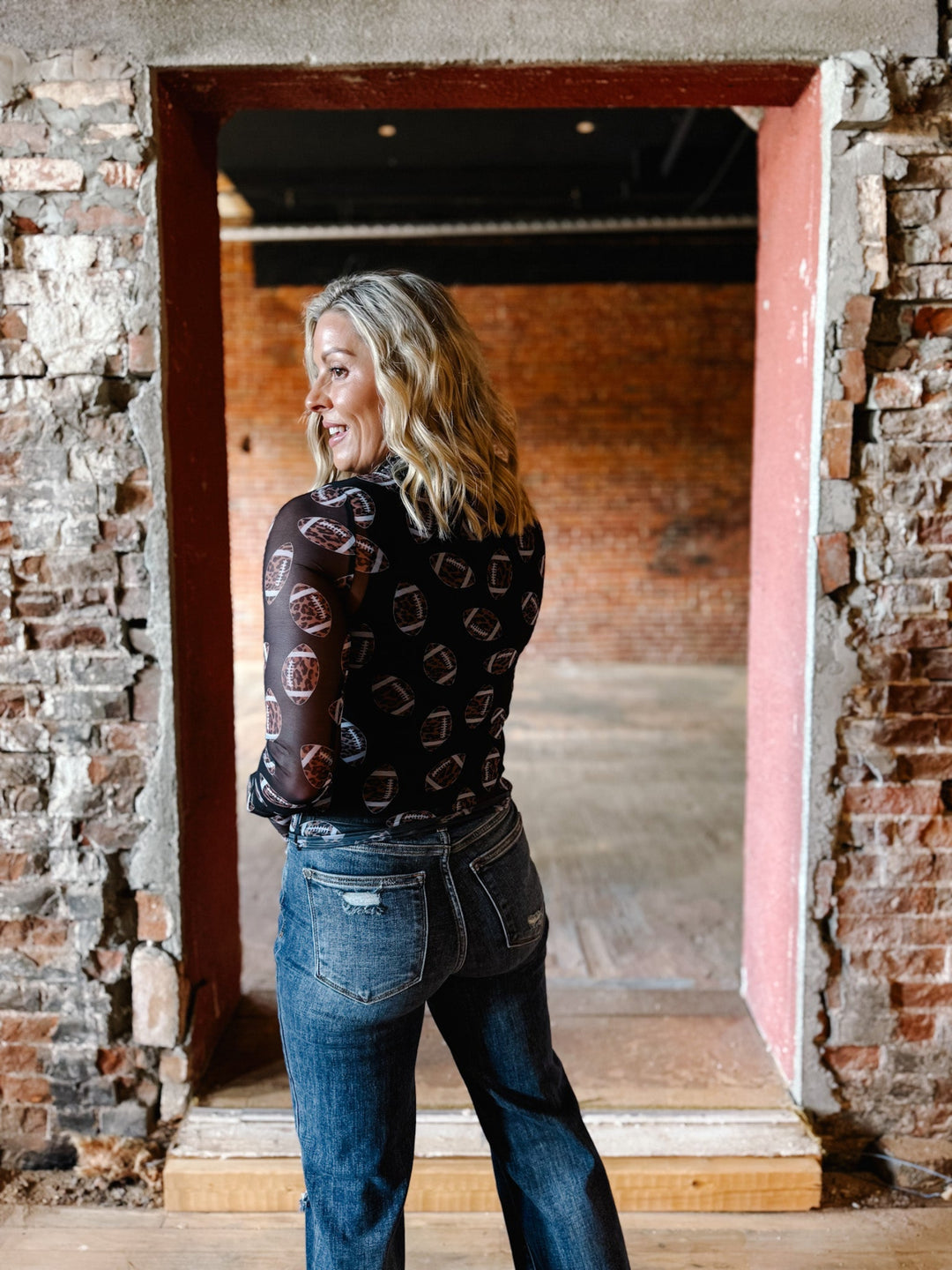 Game Day Glam Mesh Top, Black