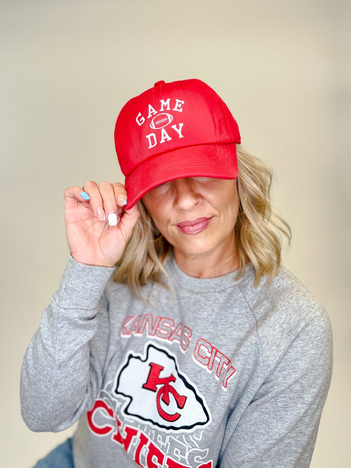 Gameday Embroidered Baseball Hat, Red