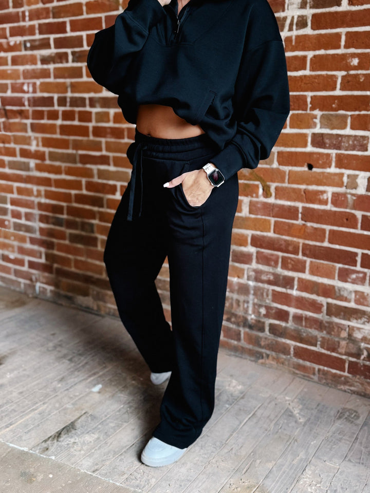 Get What you Want Scuba Straight Leg Pant, Black