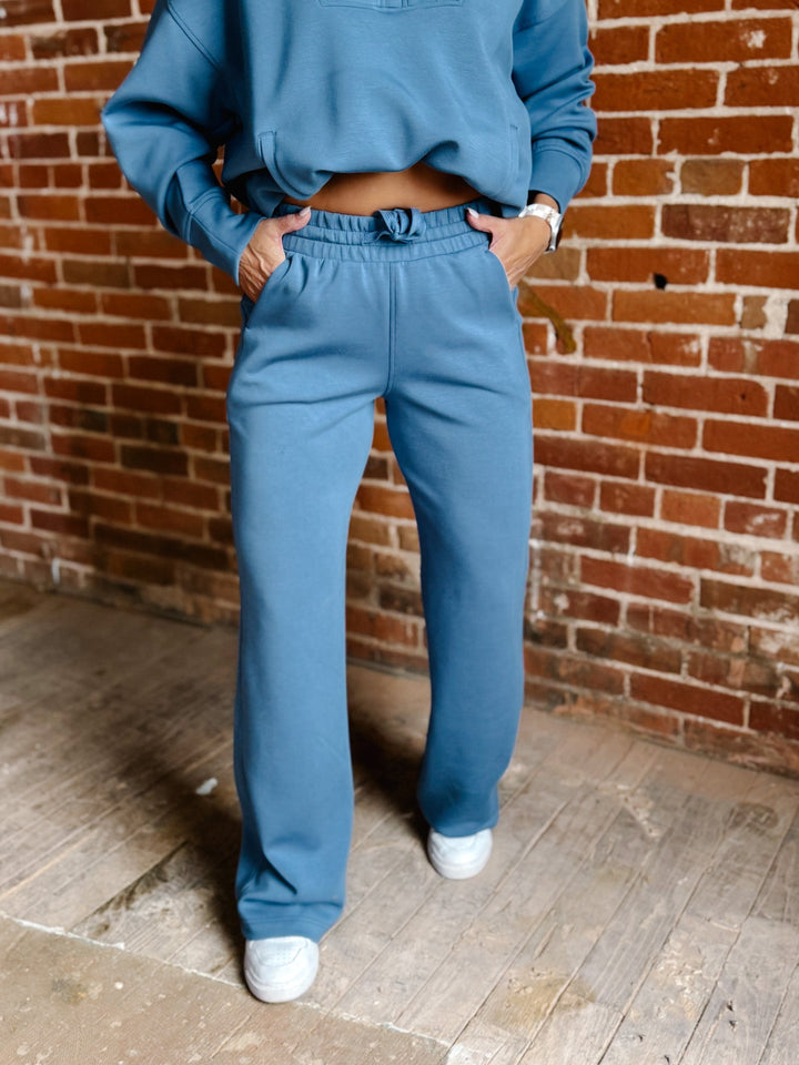 Get What you Want Scuba Straight Leg Pant, Paradise Blue