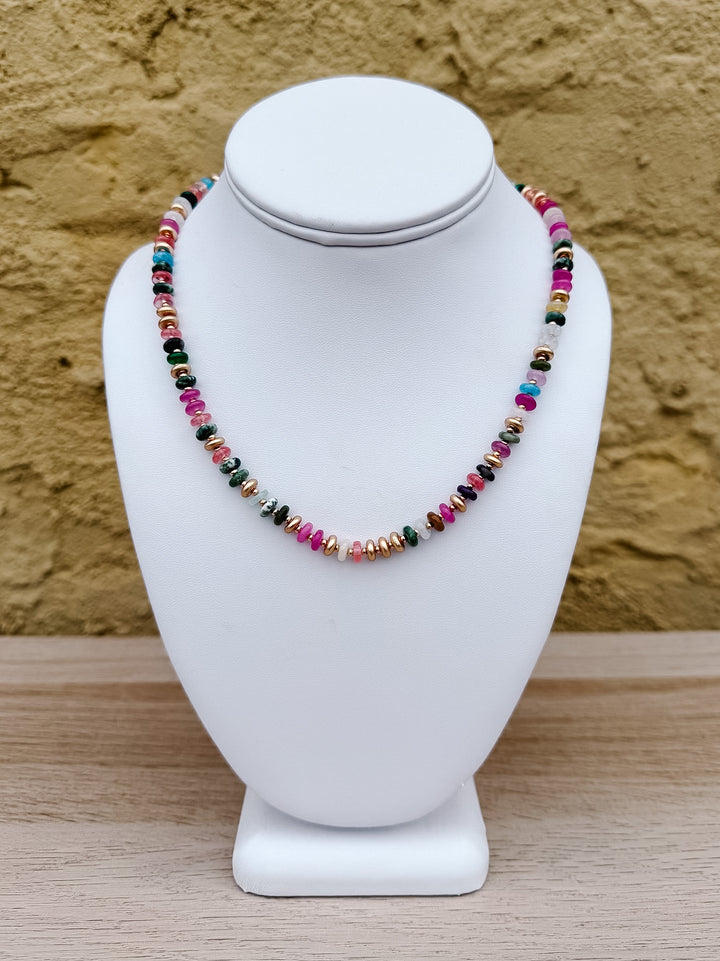 Golden Hour Multicolor Chip Bead Necklace