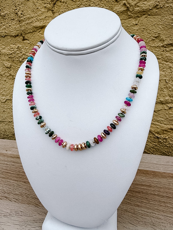 Golden Hour Multicolor Chip Bead Necklace