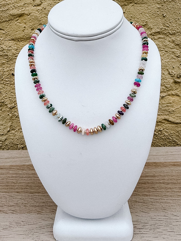 Golden Hour Multicolor Chip Bead Necklace