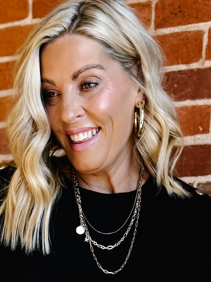 Harlowe 2" Hoops, Gold Plated