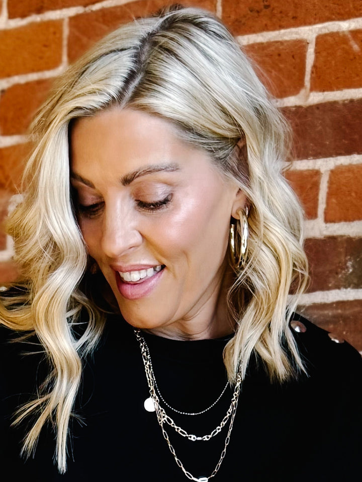 Harlowe 2" Hoops, Gold Plated