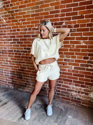 Honeycomb Mineral Wash Lounge Short, Lemonilla