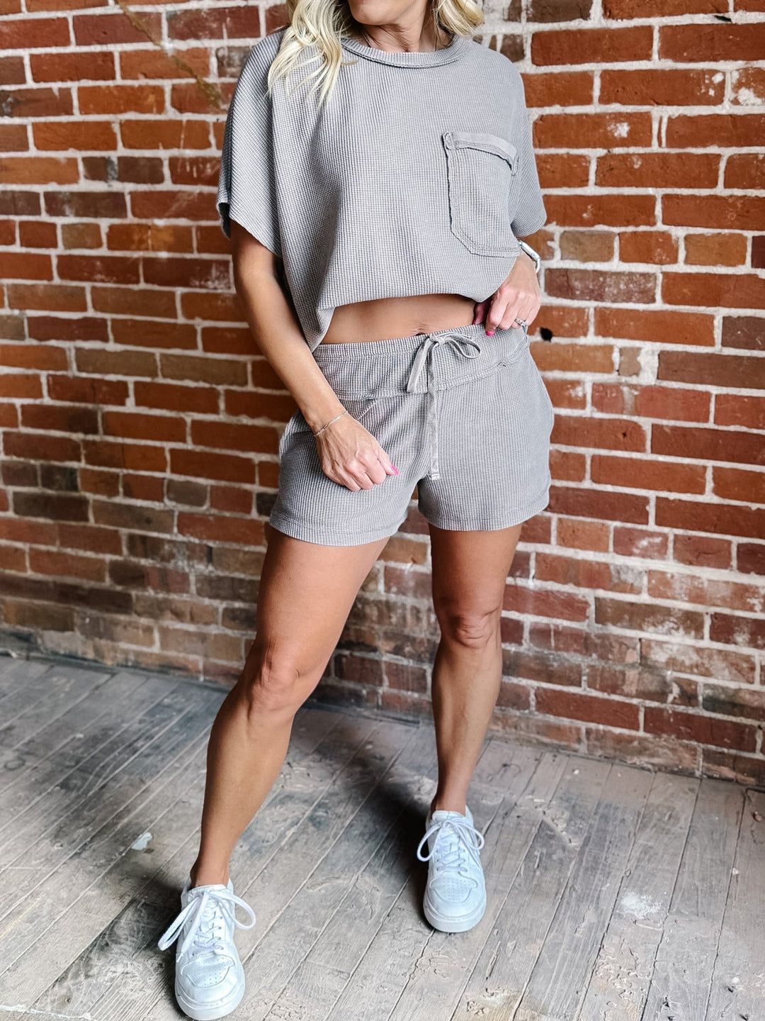 Honeycomb Mineral Wash Lounge Short, Mocha