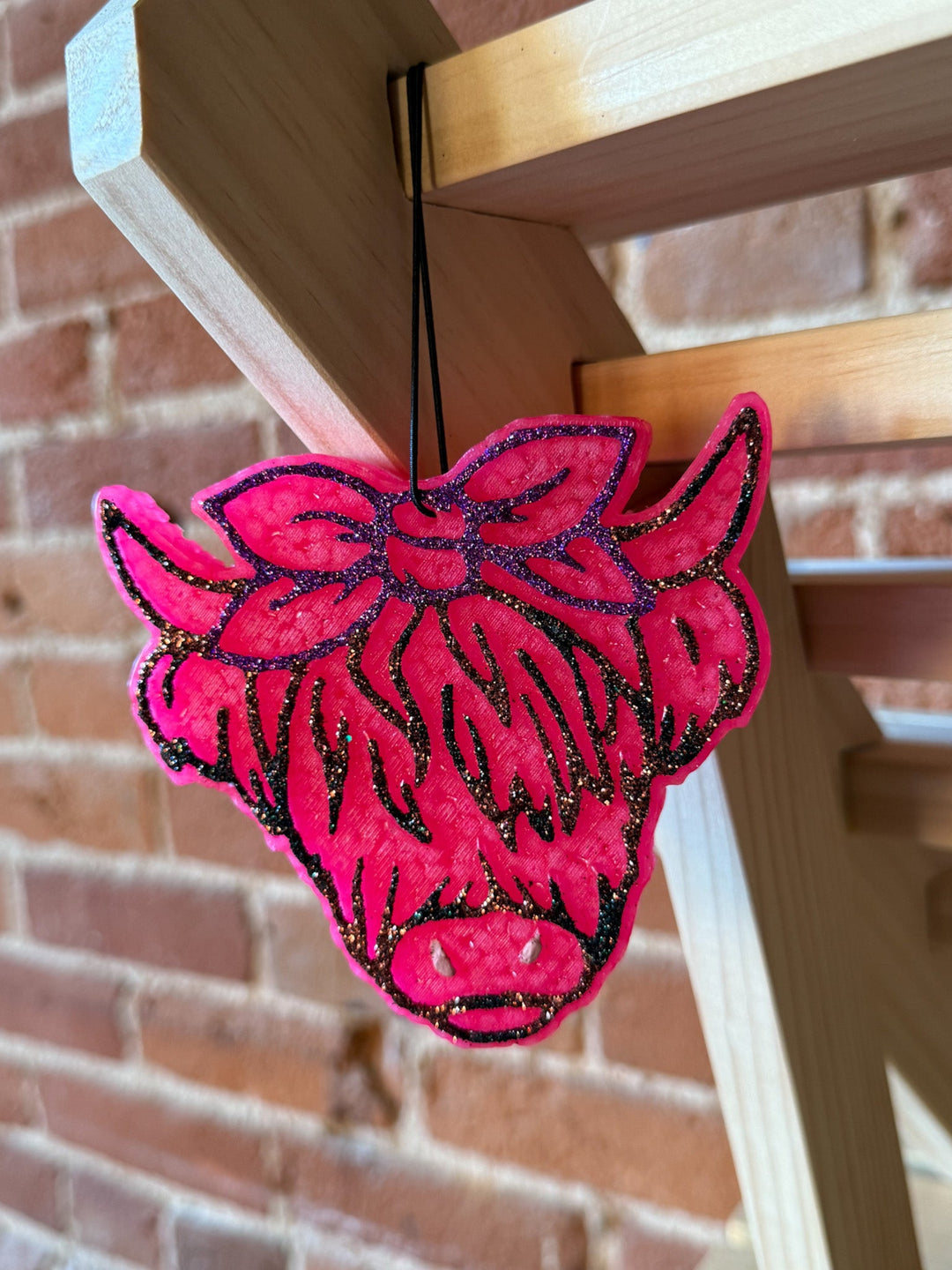 Highand Cow Car Freshie, Hot Pink Champagne Toast