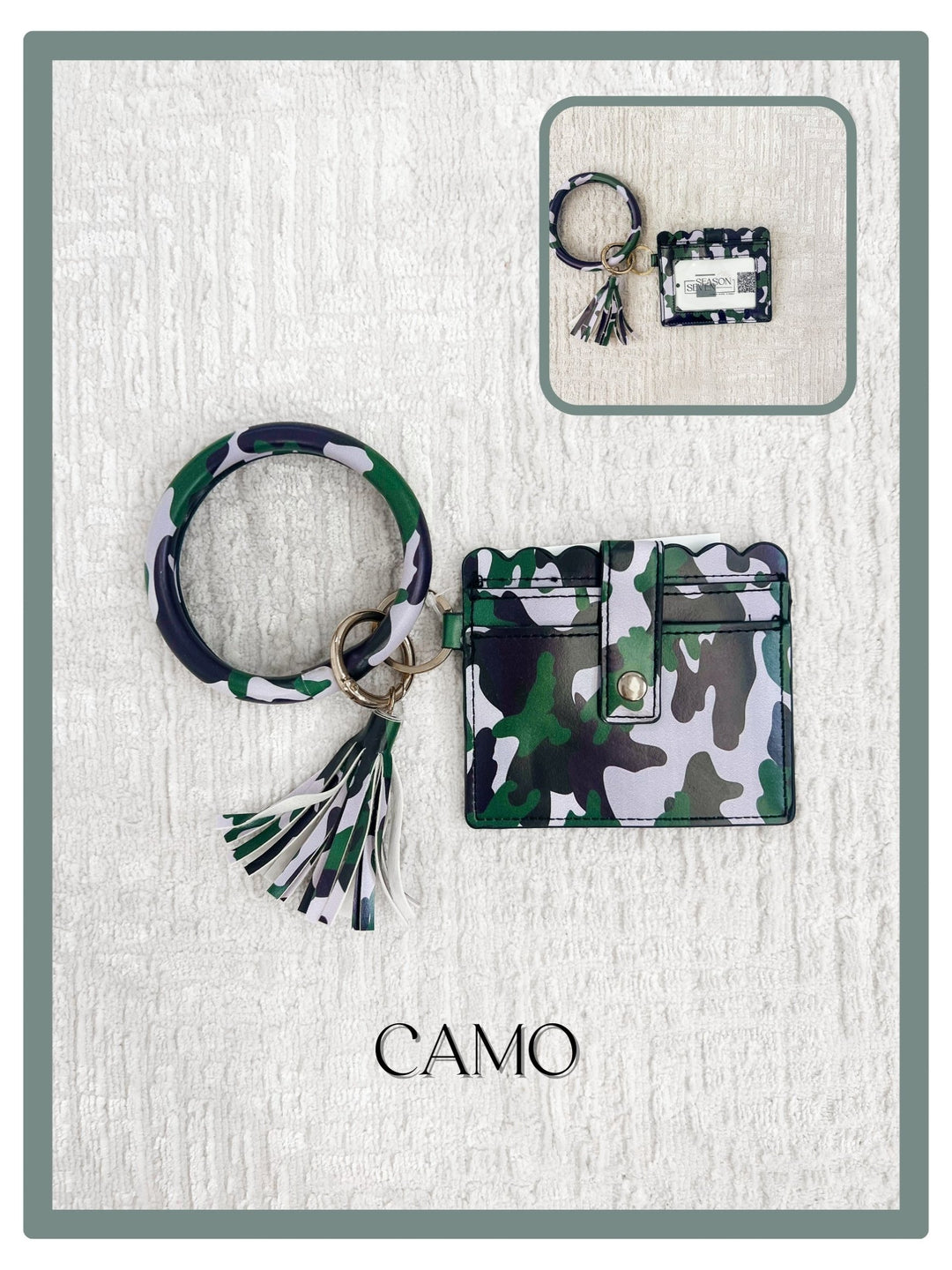 ID Card Wallet Keychain, Camo