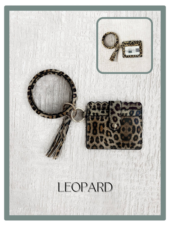 ID Card Wallet Keychain, Animal Print