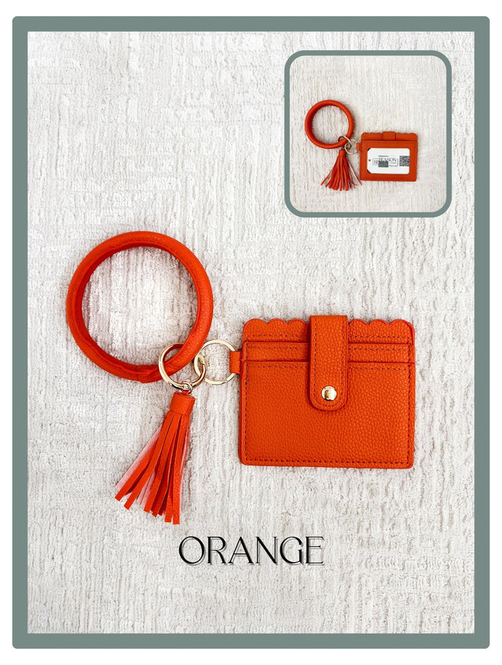 ID Card Wallet Keychain, Orange