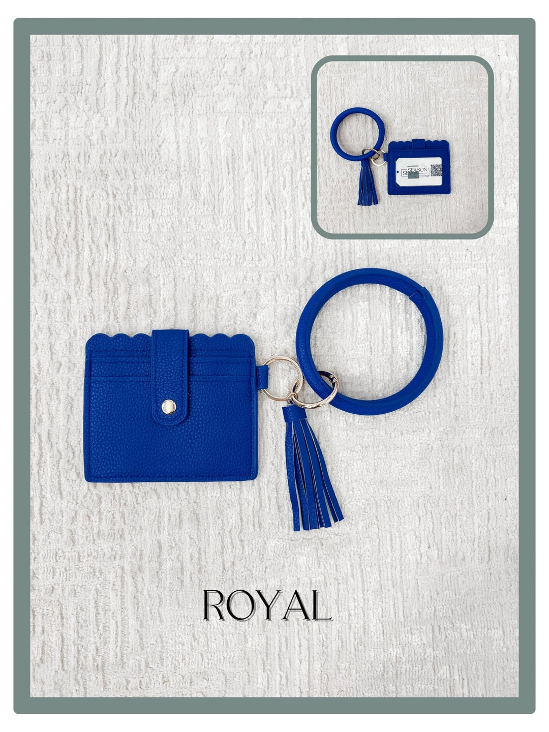 ID Card Wallet Keychain, Royal