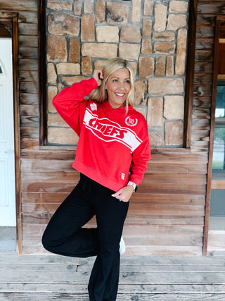 Chiefs Retro Rally Oversized Crop, Red