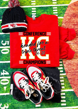 Headed for a Triple Threat KC Sweatshirt, Red