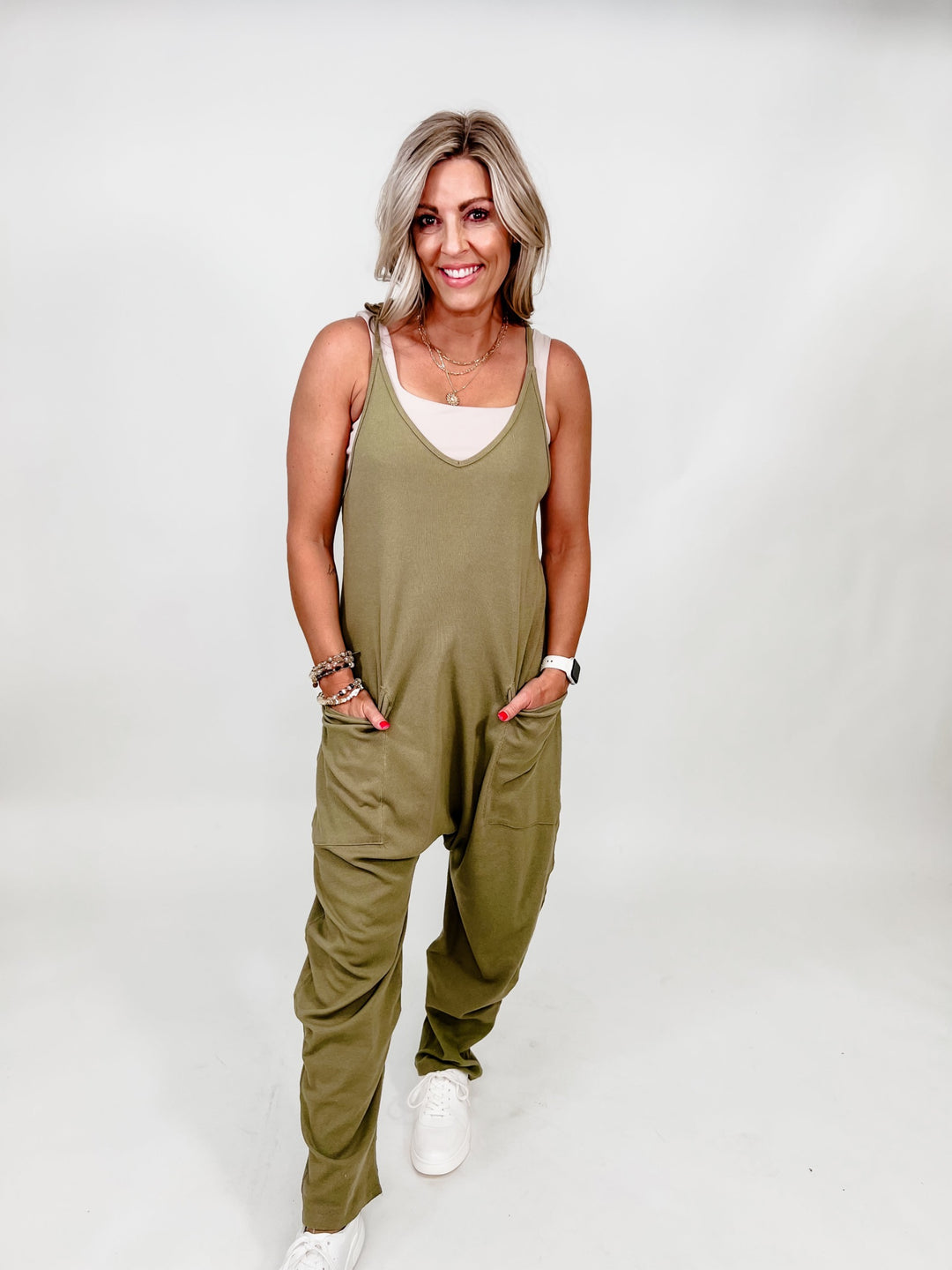 Next Level Ribbed Oversized Jumpsuit, Olive