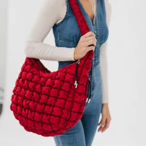 Carmen Quilted Hobo Tote Bag