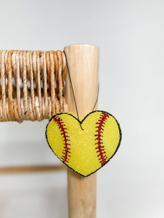 Softball Heart Car Freshie