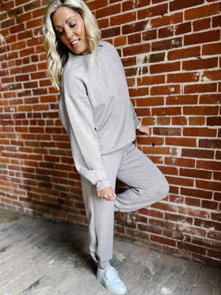 I Feel Good Scuba Pullover, Heather Taupe