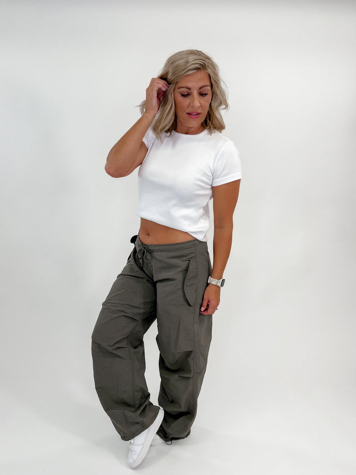 In the Streets Parachute Cargo Pants, Olive