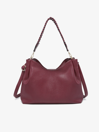 Grace Three-Compartment Vegan Leather Tote, Jam