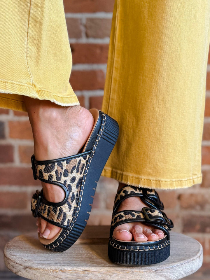 Jimenna Double Buckle Sandal, Leopard